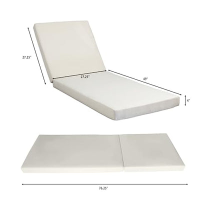 Christopher Knight Home Lara Outdoor Chaise Lounge with 4" Water-Resistant Cushion, Acacia Wood Recliner Chair Frame with Slatted Design, Patio Lounger with Adjustable Backrest, Light Teak+Cream
