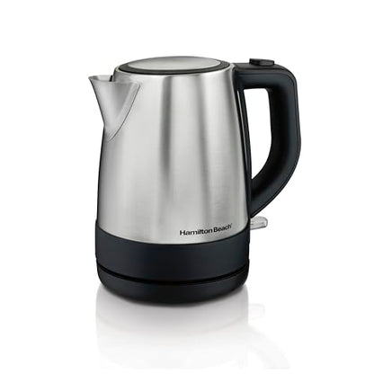 Hamilton Beach Electric Tea Kettle, Water Boiler & Heater, 1 L, Cordless, Auto-Shutoff & Boil-Dry Protection, Stainless Steel (40998)