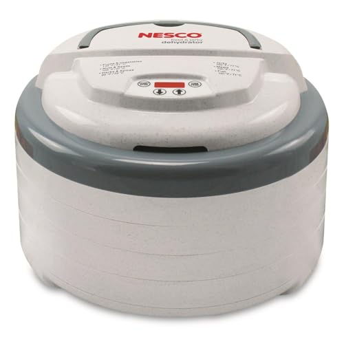 Nesco FD-79 Snackmaster Pro Digital Food Dehydrator for Snacks, Fruit, Beef Jerky, Meat, Vegetables & Herbs, Gray, 4 Trays, 1 Count (Pack of 1),Grey