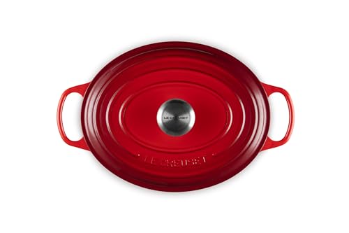 Le Creuset Enameled Cast Iron Signature Oval Dutch Oven, 5 qt, Cerise