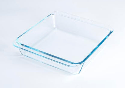 Classic Tempered Glass Baking Dish, Square Borosilicate Glass Baking Pan. Oven, Microwave, Refrigerator and Dishwasher Safe. -2.4L