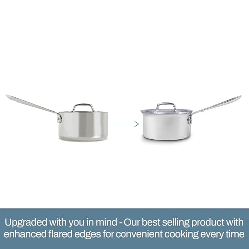All-Clad D3® Stainless Steel 7 Piece Cookware Set- Made in USA- Includes Frying Pans, Saucepan, Sautépan, Stockpot - Professional Grade -Oven Safe & Induction Compatible