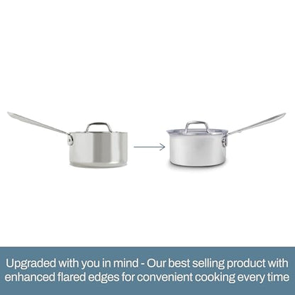 All-Clad D3® Stainless Steel 7 Piece Cookware Set- Made in USA- Includes Frying Pans, Saucepan, Sautépan, Stockpot - Professional Grade -Oven Safe & Induction Compatible