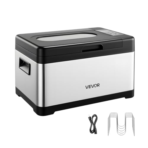 VEVOR Sous Vide Cooker, 800W Sous-Vide Machine, Suveed Cooking Machine with LED Digital Display, Glass Lid, Precise Temperature & Timer Control, for Family & Friends, All-in-One Sous Vide Pot