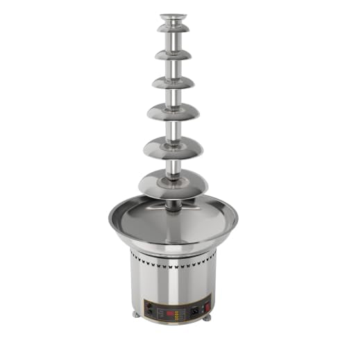 PreAsion Chocolate Fountain 110V Electric 7-Tiers Larger Digital Chocolate Fountain Melting Machine Heating Fondue Fountain,8kg of chocolate