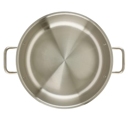 Winco Commercial-Grade Stainless Steel Brazier with Lid, 15 Quart