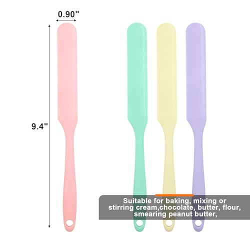 4 Pcs Silicone Jar Spatula, Non-Stick Heat Resistant Cake Cream Spatulas Set, 9.8 inch Cake Cream Butter Spatulas(4 colors）