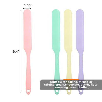 4 Pcs Silicone Jar Spatula, Non-Stick Heat Resistant Cake Cream Spatulas Set, 9.8 inch Cake Cream Butter Spatulas(4 colors）