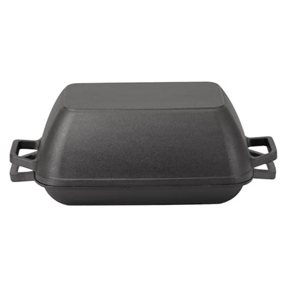 Flavehc Oval Cast Iron Dutch Oven for Bread Baking 12x8 Inch Pre-Seasoned Bread Pan with Lid 6QT Cast Iron Bread Dutch Oven for Sourdough