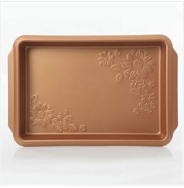Gibson 112020.04 Country Kitchen 4 pc Embossed Nonstick Bakeware Set, 4 piece, Copper