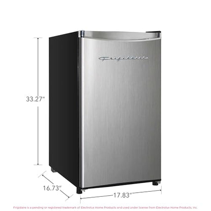 Frigidaire EFR323 3.2 cu ft Compact Fridge, Mini Refrigerator, Stainless Steel, Platinum Series
