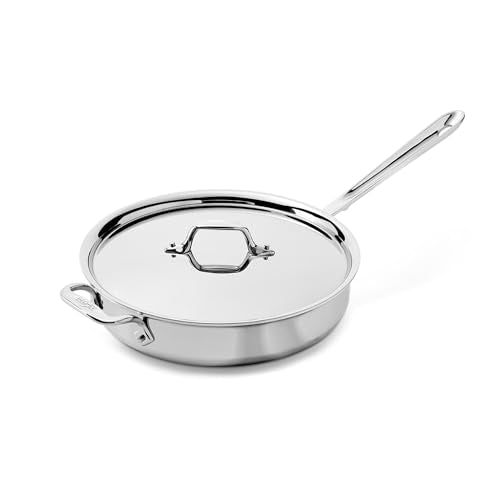 All-Clad D3® Stainless Steel 3 Quart Saute Pan Covered- Made in the USA- The Original Bonded Professional Cookware- Oven Safe & Induction Compatible