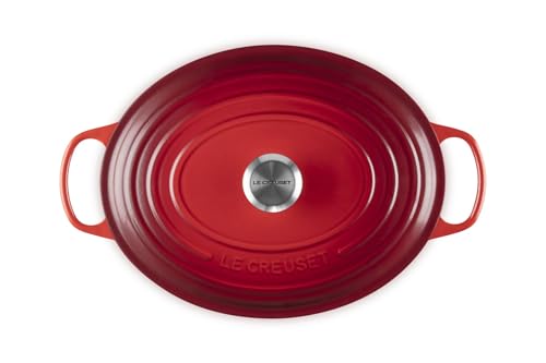 Le Creuset Enameled Cast Iron Signature Oval Dutch Oven, 8 qt., Cerise