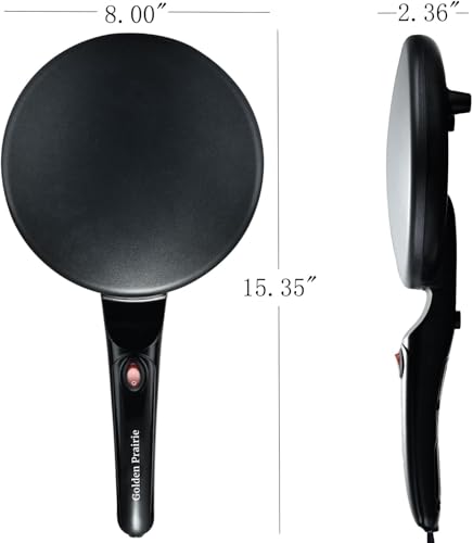 Crepe Maker Electric, 8" Crepe Pan Nonstick with Batter Spreader & Dipping Tray, 800W Quick Heat-Up & Auto Temperature Control for Perfect Pancakes, PFOA & BPA Free, Easy Clean Red
