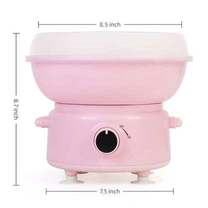 Cotton Candy Maker, Mini Pink Cotton Candy Machine for Weddings, Birthday Parties, Easter, Easy to Clean, Home Use