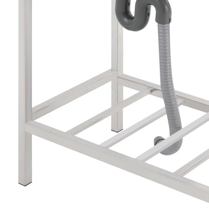 KWCWB Utility Sink,Outdoor Sink,Free Standing Stainless Steel Laundry Tub,with Cleaning Table&Storage Shelves for Garage, Restaurant, Kitchen,Camping, Backyard
