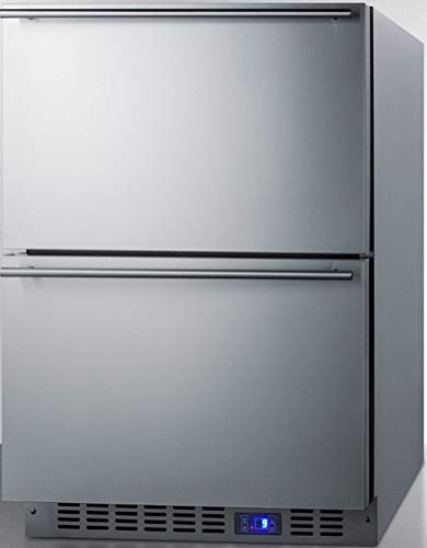 Summit 24” Two-Drawer Freezer, Outdoor Drawer Freezer, 4.26 cu.ft. Capacity, Stainless Steel- SPFF51OS2D