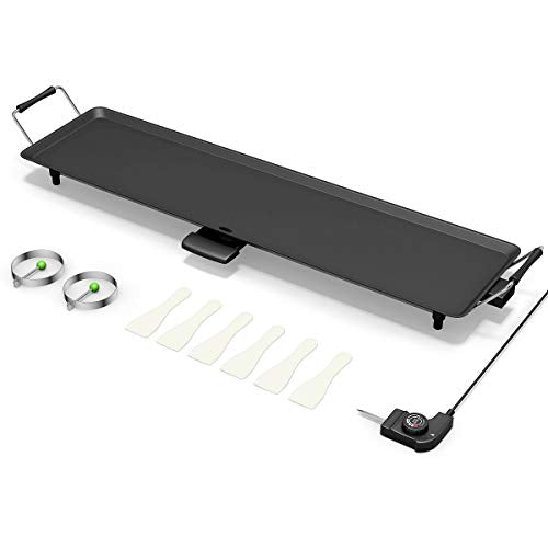 DORTALA 35'' Electric Griddle Teppanyaki Grill, Nonstick Extra Large Cooking Plate for Pancake Barbecue, Indoor Outdoor Table Top Grill with Adjustable Temperature & Drip Tray, 2000W