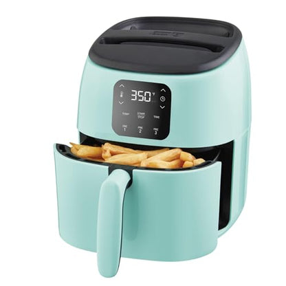 Dash Tasti-Crisp™ Digital Air Fryer – 2.6 Quart Small Compact Mini Air Fryer for French Fries, Nuggets & More, 1-2 People, Auto Shut Off, Adjustable Temp, Dishwasher Safe Parts - Aqua