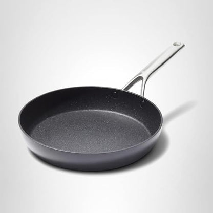 OXO Professional 12" Frying Pan Skillet, Hard Anodized Ceramic Nonstick Cookware PFAS-Free, Induction Suitable, Stainless Steel Handles, Diamond Reinforced Coating, Dishwasher Safe, Oven Safe, Black