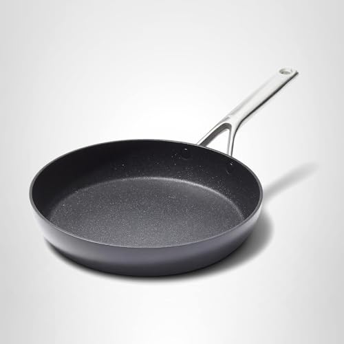 OXO Professional 8" Frying Pan Skillet, Hard Anodized Ceramic Nonstick Cookware PFAS-Free, Induction Suitable, Stainless Steel Handle, Diamond Reinforced Coating, Dishwasher Safe, Oven Safe, Black