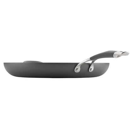 Circulon - 83906 Circulon Radiance Hard Anodized Nonstick Frying Pan / Fry Pan / Hard Anodized Skillet with Helper Handle - 14 Inch Large Skillet, Gray