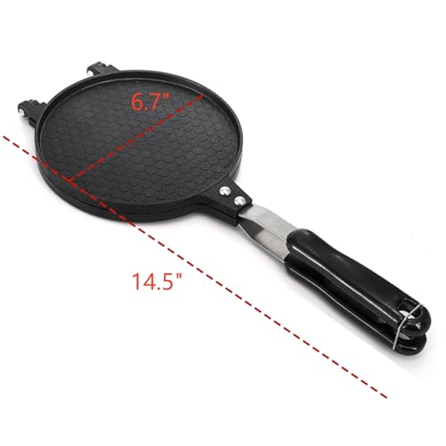 Dicunoy Waffle Cone Maker, Nonstick Ice Cream Cone Maker, 6.7" Egg Roll Crepe Pan, Camp Pancake Crispy Cone Omelet Mold for Waffle Cups, Choco Tacos, Fuel Gas Stoves Only