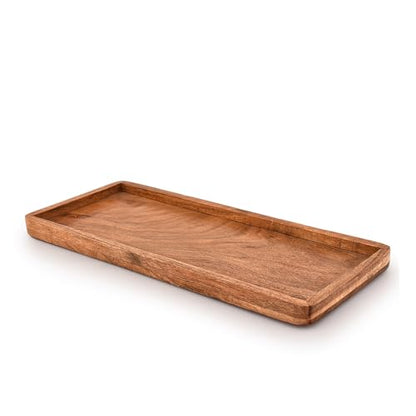 Mahasu Platter Acacia Wood Serving Platters Set of 3 Cake Appetizer Plates Kitchen Charcuterie Platter for Food (Set of 3) (12" X 6" X 0.75")