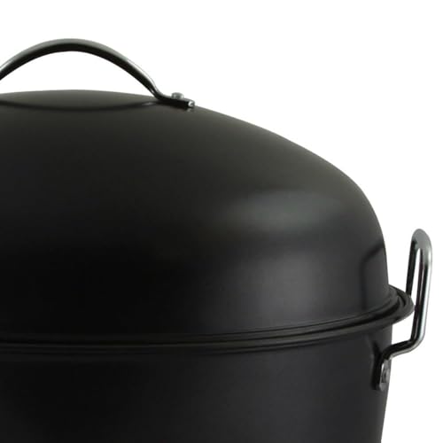 16 Inch Carbon Steel Roaster Pan with High Dome Lid and Rack – Oval Black Roasting Pan with Handles for Turkey, Chicken, Ham, and More