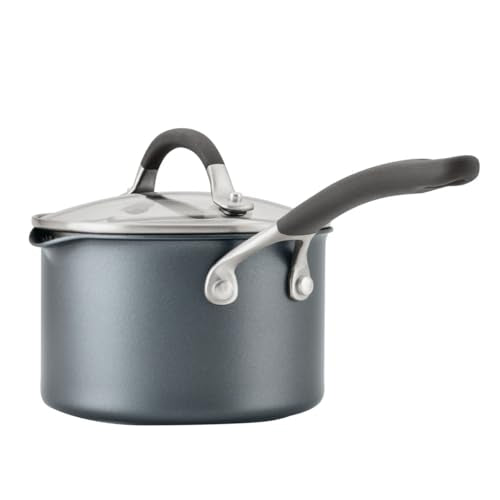 Circulon A1 Series w/ScratchDefense Nonstick Induction Straining 2qt SaucePan with Lid, Induction Cookware, 2-Quart Sauce Pan with Lid, Graphite