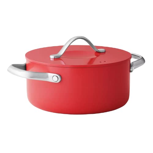 MEMBER MARK 11-Piece Modern Ceramic Cookware Set in Red 23x15x11