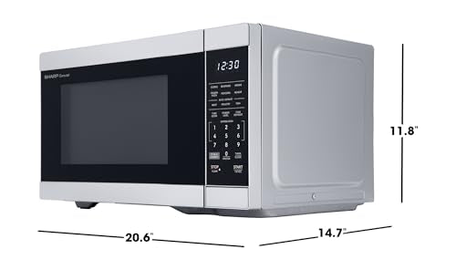 SHARP Countertop Microwave Oven Compatible with Alexa Orville Redenbacher's Certified with Removable 12.4" Carousel Turntable, 1000 Watt, 1.1 Cubic Feet, Stainless Steel