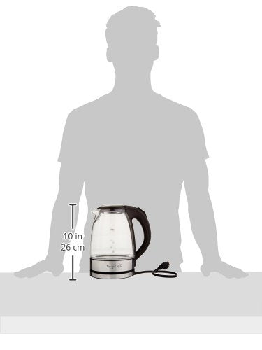 Mega Chef 1.7Lt. Glass and Stainless Steel Electric Tea Kettle