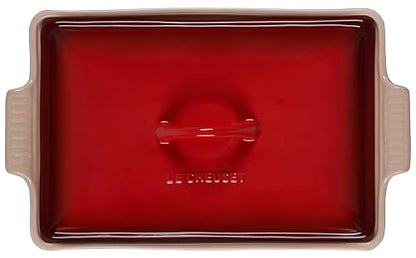 Le Creuset Stoneware Heritage Covered Rectangular Casserole, 4 qt. (12" x 9"), Cerise