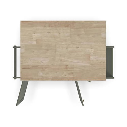 Homestyles Mobile Kitchen Island Cart with Wood Top and Dropleaf Breakfast Bar, 18" D x 53.5" W x 36" H, Green
