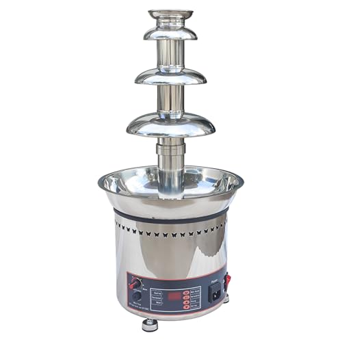 TIANGUOHE 4 Tier Chocolate Fountain Machine, 110V Electric Digital Chocolate Fountain Melting Machine for Parties - Chocolate Candy Butter Cheese
