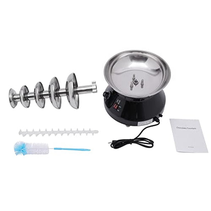 Commercial Chocolate Fountain 5 Tier, 230W Electric Hot Chocolate Fondue Tower, 7 Lbs Large Capacity Stainless Steel Chocolate Melting Heating Machine w/Adjustable Temperature, Used for Party (Black)