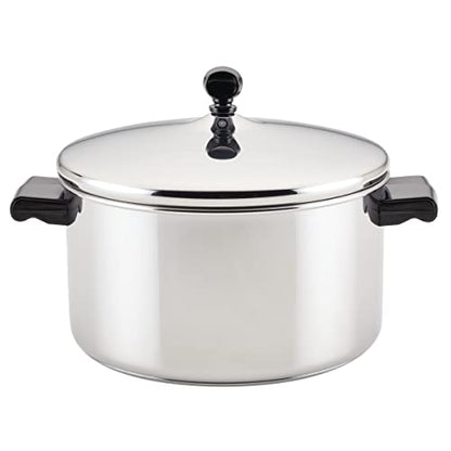 Farberware Classic Series Stainless Steel Stockpot with Lid, 6-Quart Pot