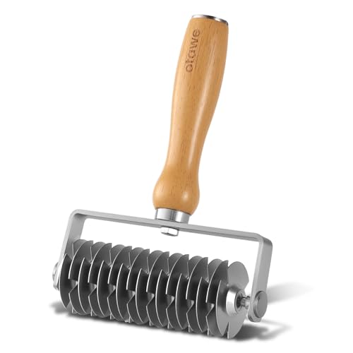 Lattice Pastry Cutter – Stainless Steel Roller Cutter with Wooden Handle for Pie, Beef Wellington, Pastry & Bread – Easy Lattice Pattern – Otawe