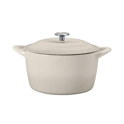 Tramontina 7 Qt Enameled Cast Iron Covered Tall Round Dutch Oven (Latte) - 80131/353DS