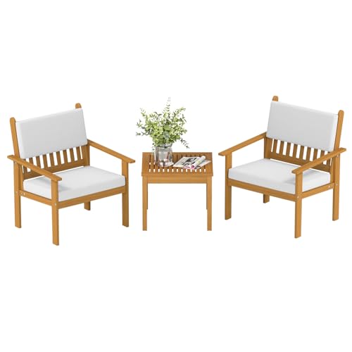 FDW 3-Piece Patio Furniture Set | Natural | Made of Acacia Wood