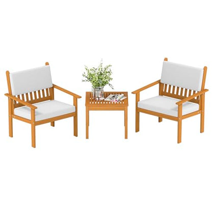 FDW 3-Piece Patio Furniture Set | Natural | Made of Acacia Wood