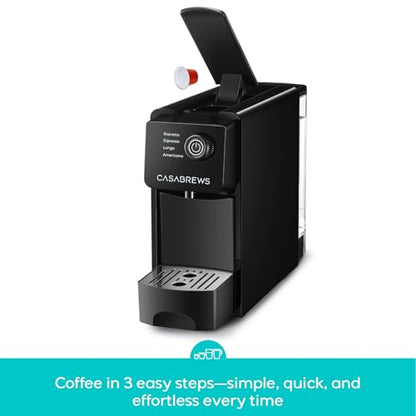 CASABREWS CM7036E Espresso Machine for Nespresso Original Pods, 20 Bar Compact Capsule Coffee Machine with 21 oz Removable Water Tank and 4 Brewing Modes, Mini Espresso Maker for Home or Office, Black