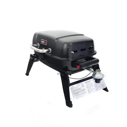 Grill Boss 1 Burner Portable Gas Grill, 10,000 BTU Propane Tabletop BBQ with Porcelain Coated Grate for Camping, Patio, and Outdoor Cooking, Black