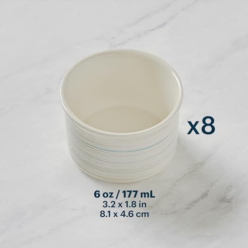 Pyrex 8-Piece, 6oz Ceramic Ramekin Bakeware Set, Nonstick Souffle Oven Pans, Bakers, For Baking, Roasting, Steaming
