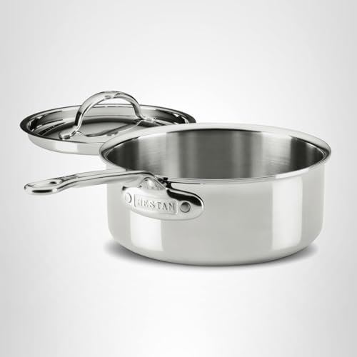 Hestan ProBond Luxe 2-Quart Saucepan with Lid, Professional Clad Stainless Steel, ProCore Tri-Ply Clad Construction, Polished Exterior, Induction & Oven Safe