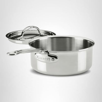 Hestan ProBond Luxe 2-Quart Saucepan with Lid, Professional Clad Stainless Steel, ProCore Tri-Ply Clad Construction, Polished Exterior, Induction & Oven Safe