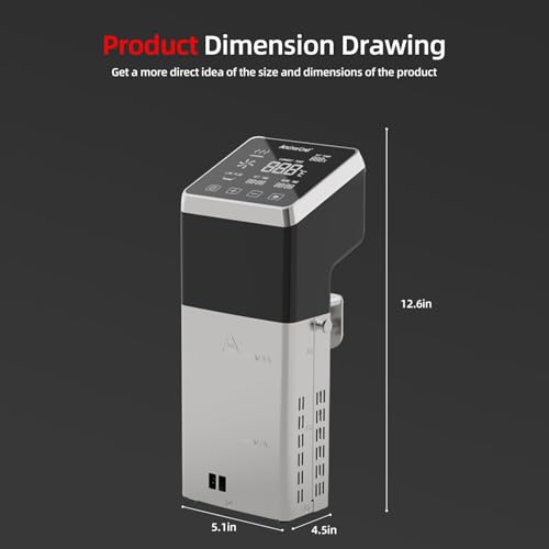 AnchorChef Immersion Circulator, Commercial Restaurant Sous Vide Machine, Large capacity sous vide cooker 1400W, Fast-Heating, With large Touchscreen Accurate Temperature Timer (120V with WiFi)