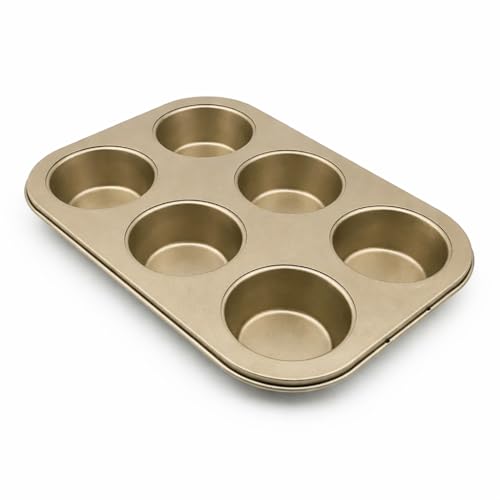 FORBAKE 6 Cups Carbon Steel Nonstick Bakeware Muffin Pan