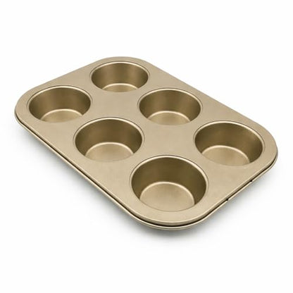 FORBAKE 6 Cups Carbon Steel Nonstick Bakeware Muffin Pan